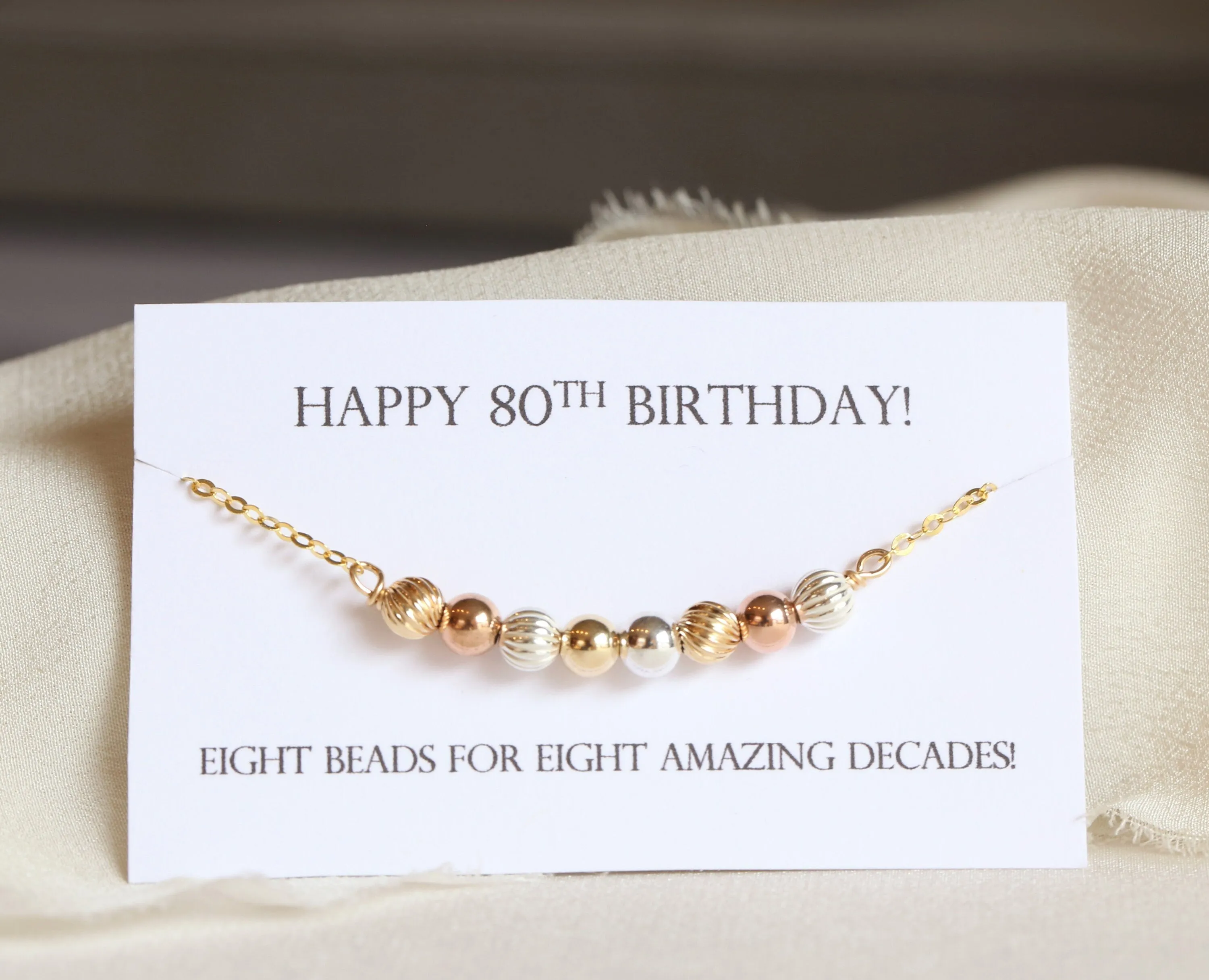80th Birthday Bracelet for Grandma, 80th Birthday Gift for Women, Mixed Metals