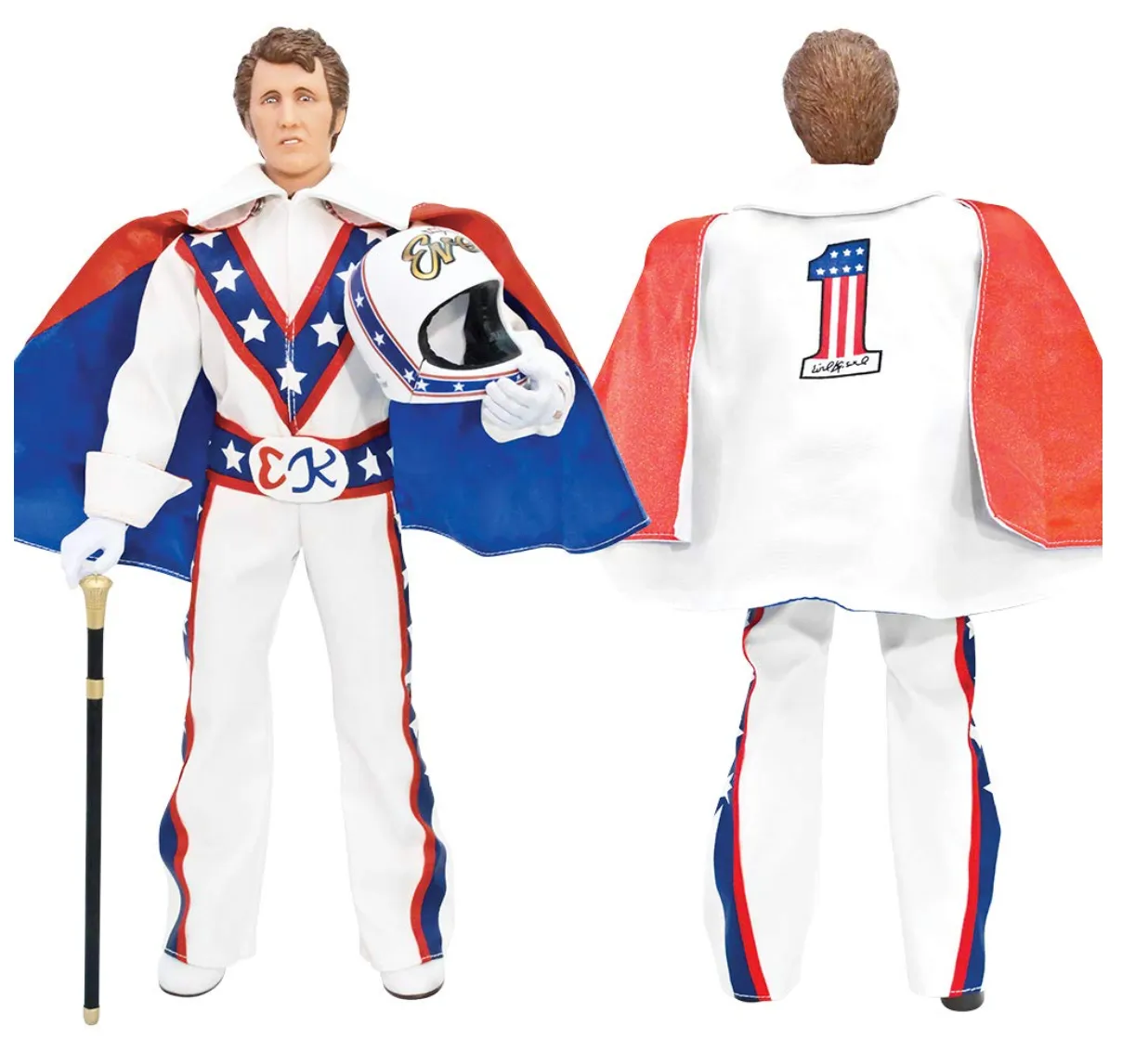 8in Evel Knievel Action Figure - White Jumpsuit