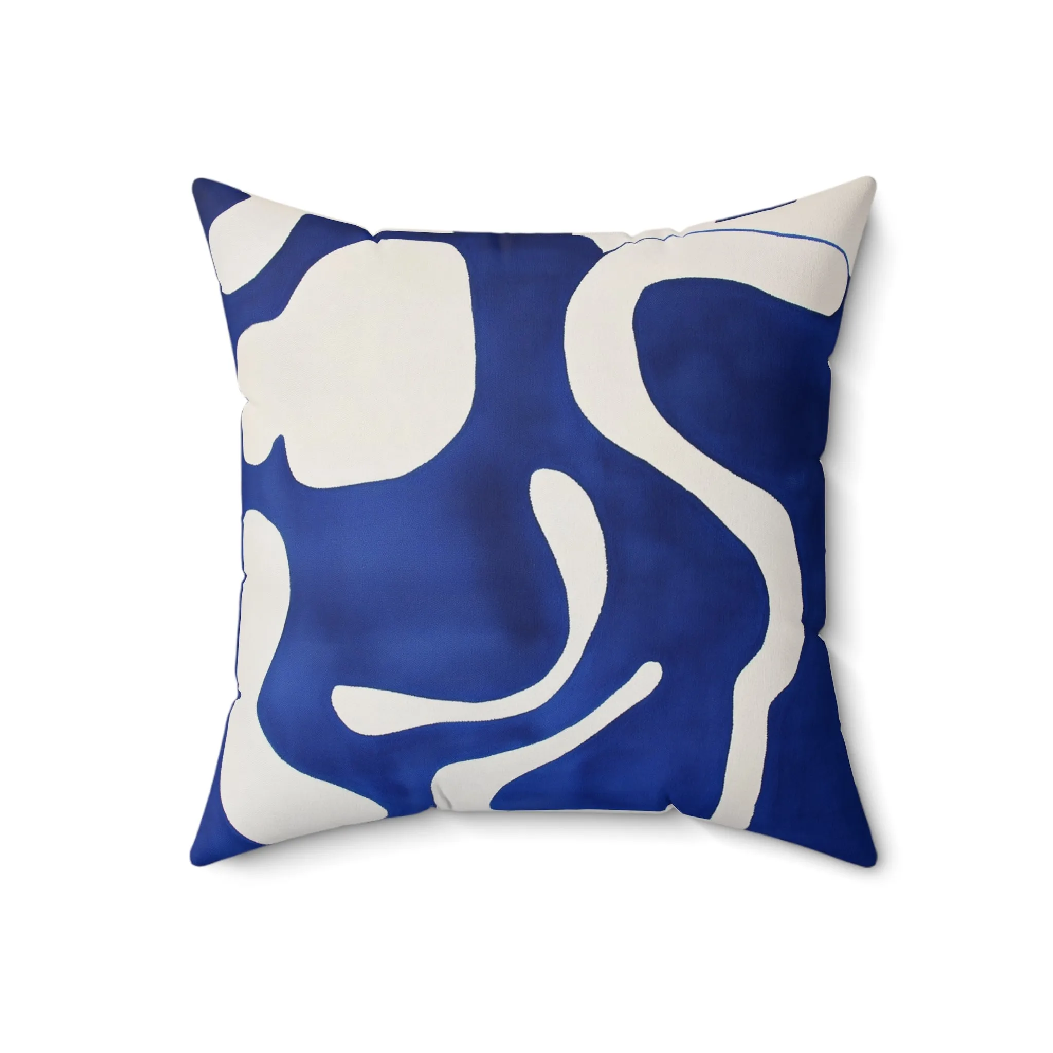 Abstract Blue & White Geometric Pillow