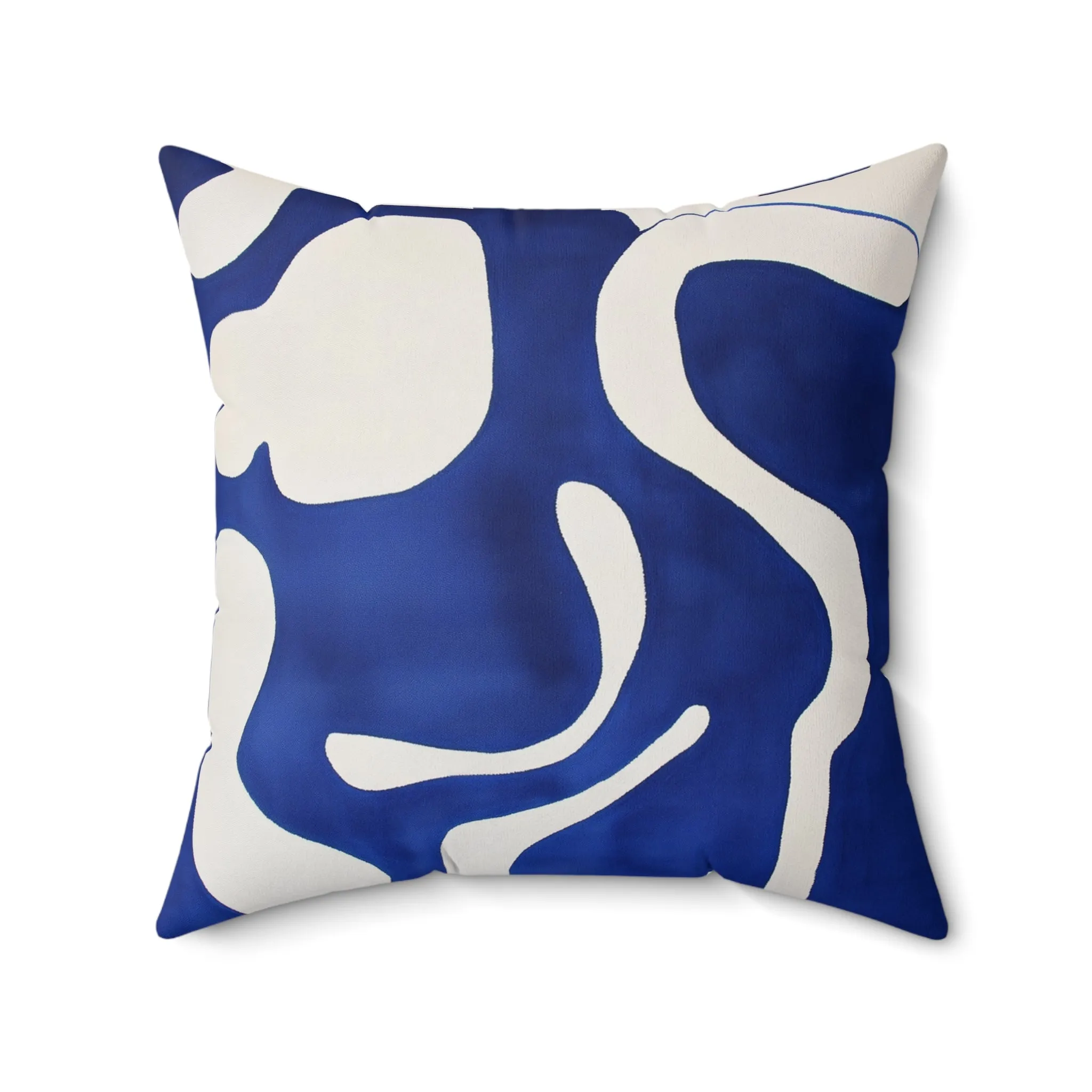 Abstract Blue & White Geometric Pillow