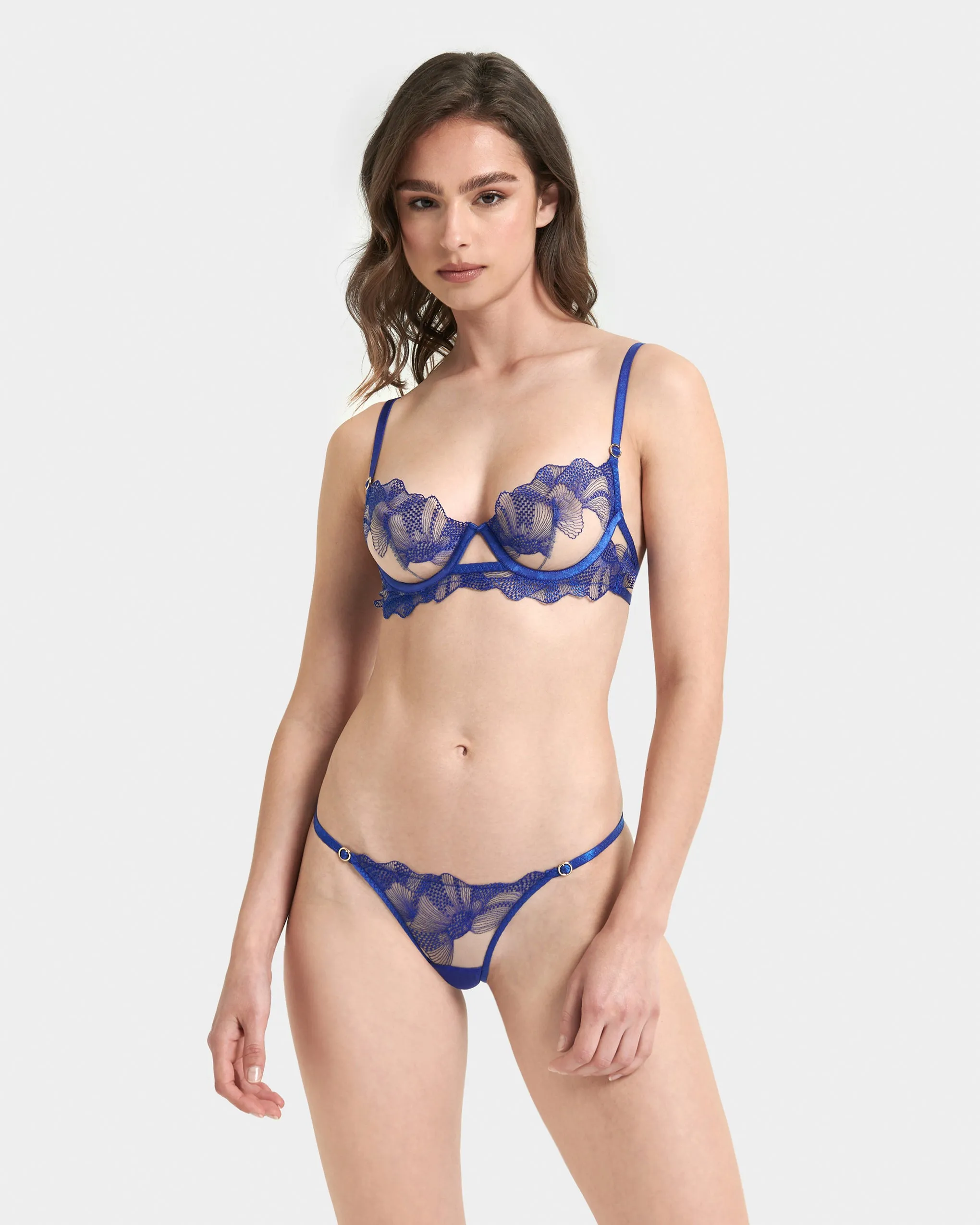 Adeline Panty Sheer/Surf the Web Blue