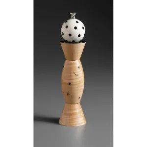 Aero AP-2 in Natural Wood, Black, and White Wooden Salt Shaker or Pepper Mill Grinder by Robert Wilhelm of Raw Design