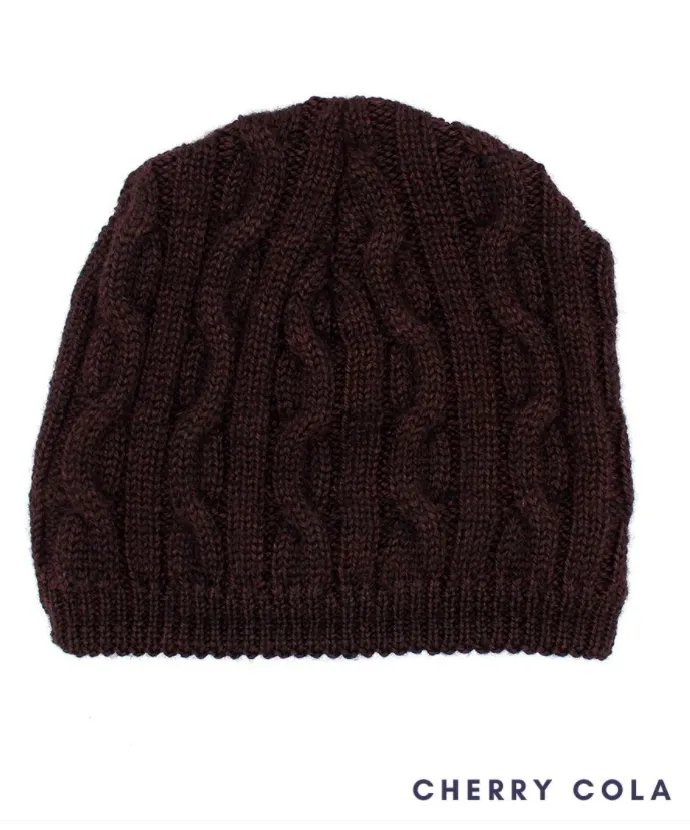 Alpaca Hat - Natural or Bold Cable Alpaca Beanie