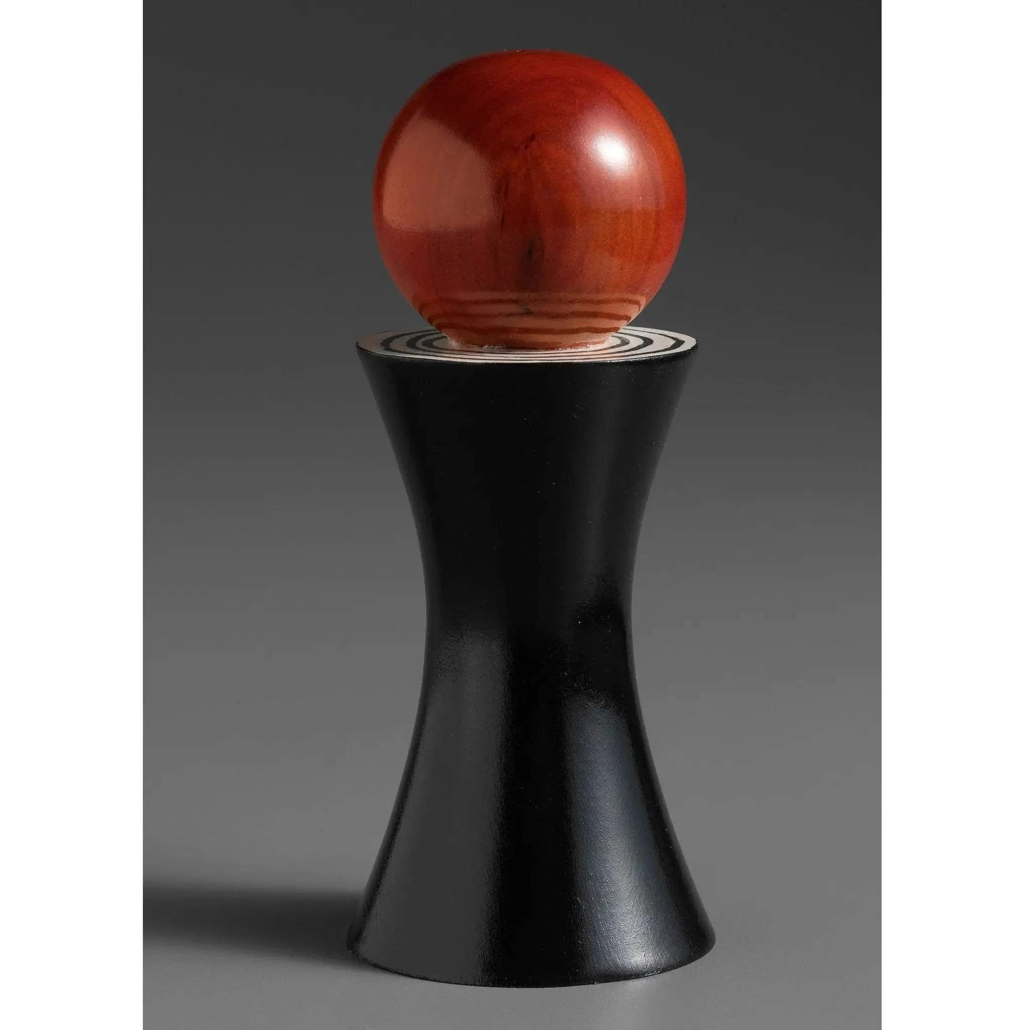 Alpha in Black, Reddish Brown, and White Wooden Salt Shaker or Pepper Mill Grinder by Robert Wilhelm of Raw Design