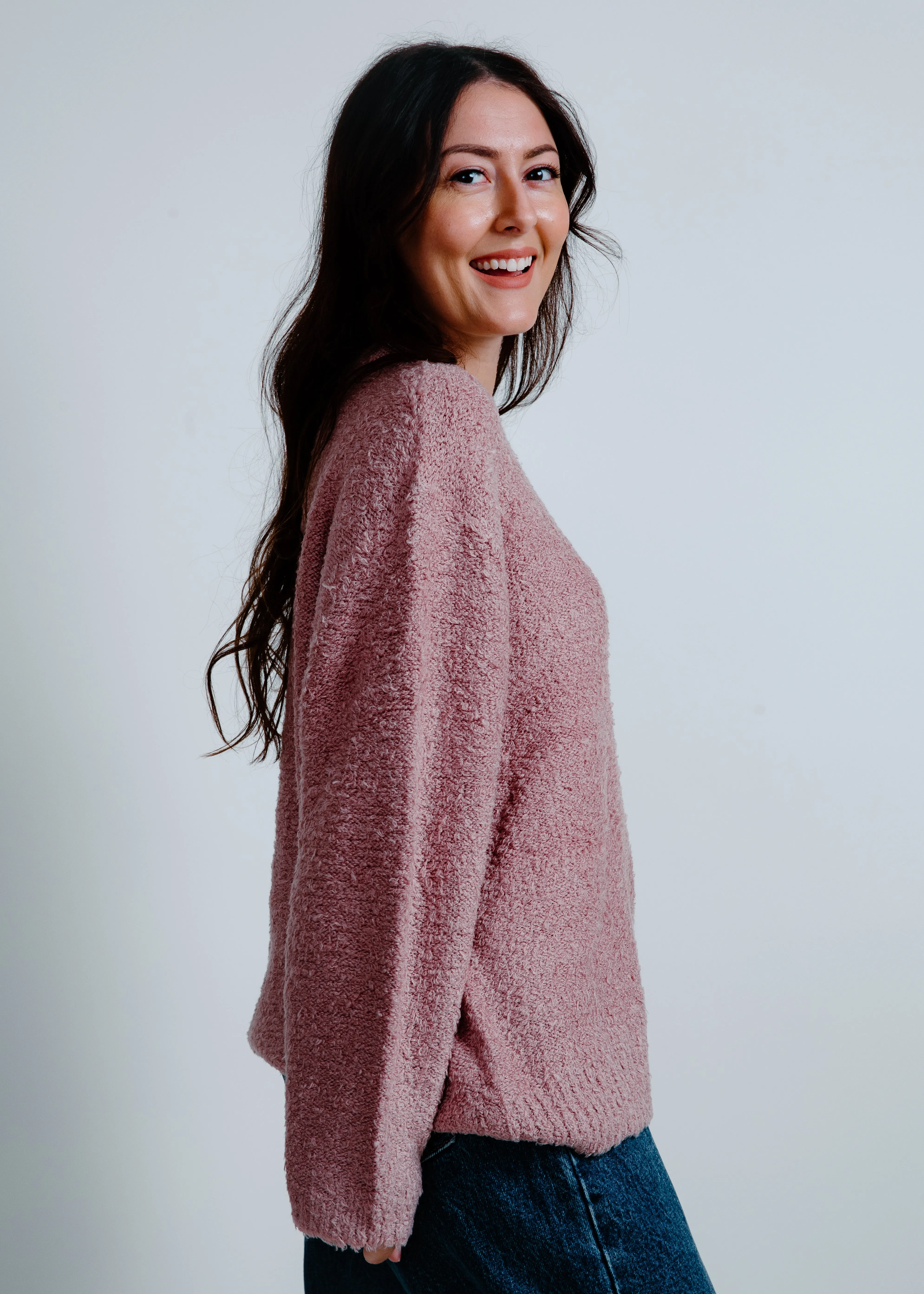 Alpine Cozy Crew Neck Sweater - Rose Wood