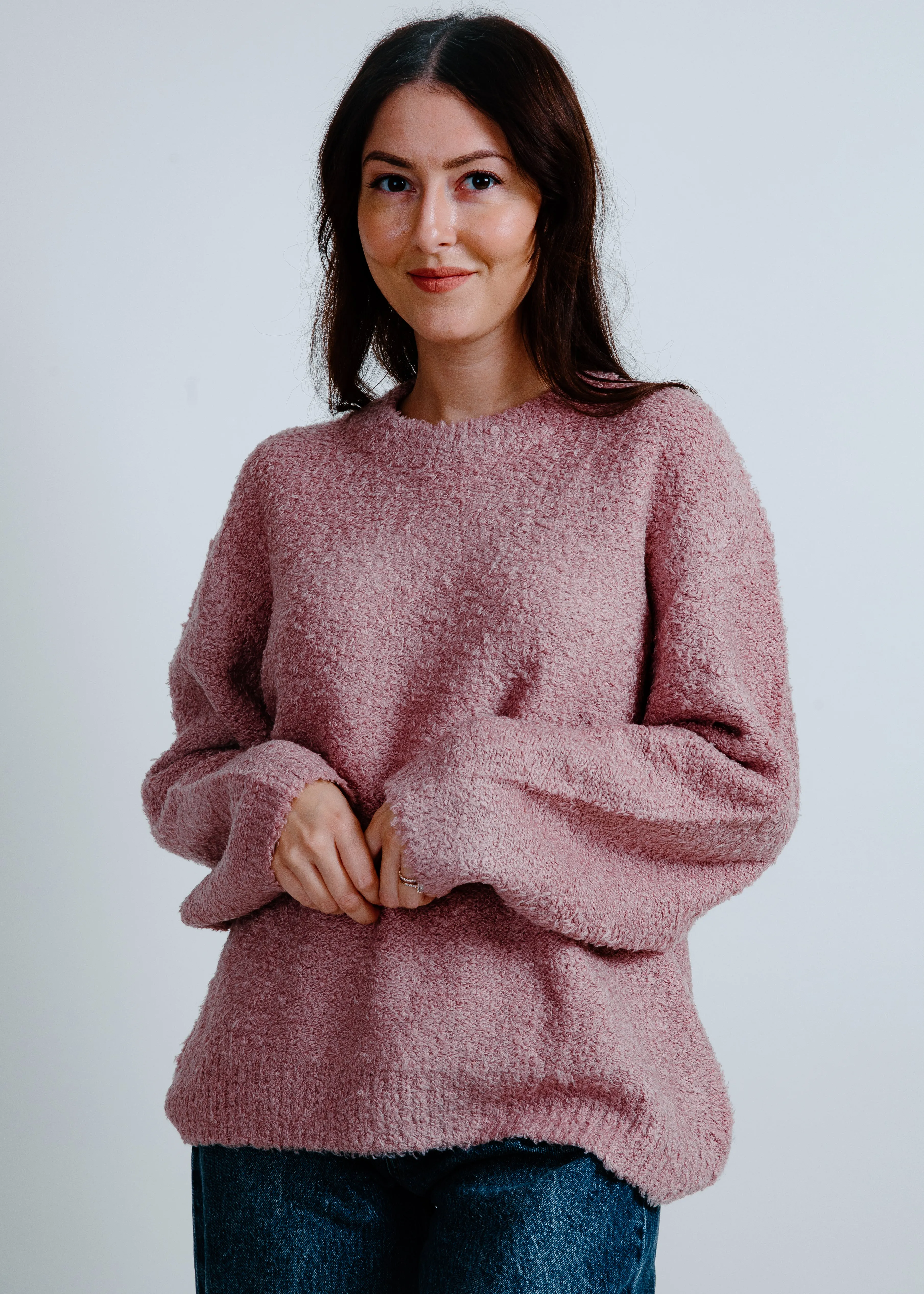 Alpine Cozy Crew Neck Sweater - Rose Wood