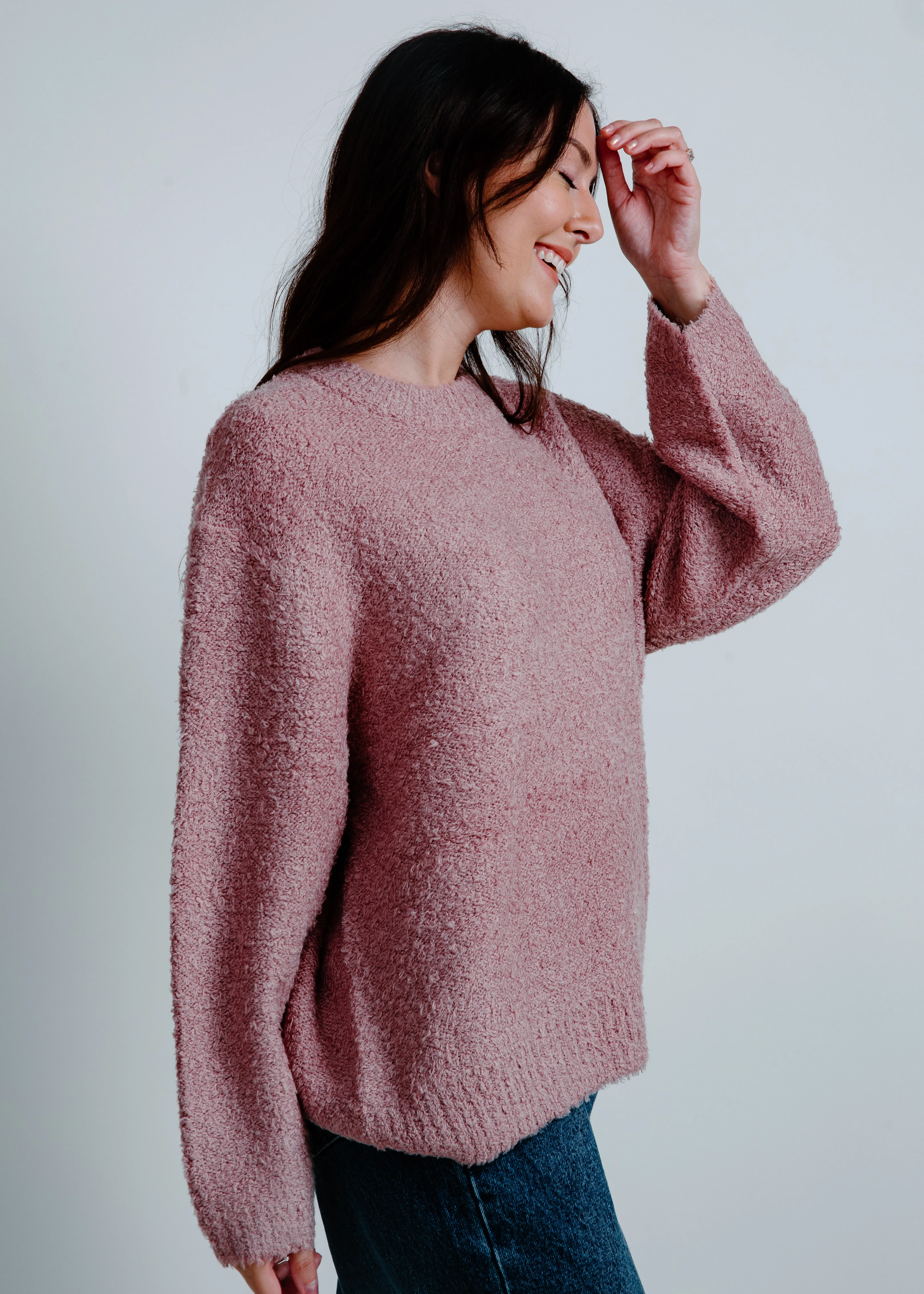 Alpine Cozy Crew Neck Sweater - Rose Wood