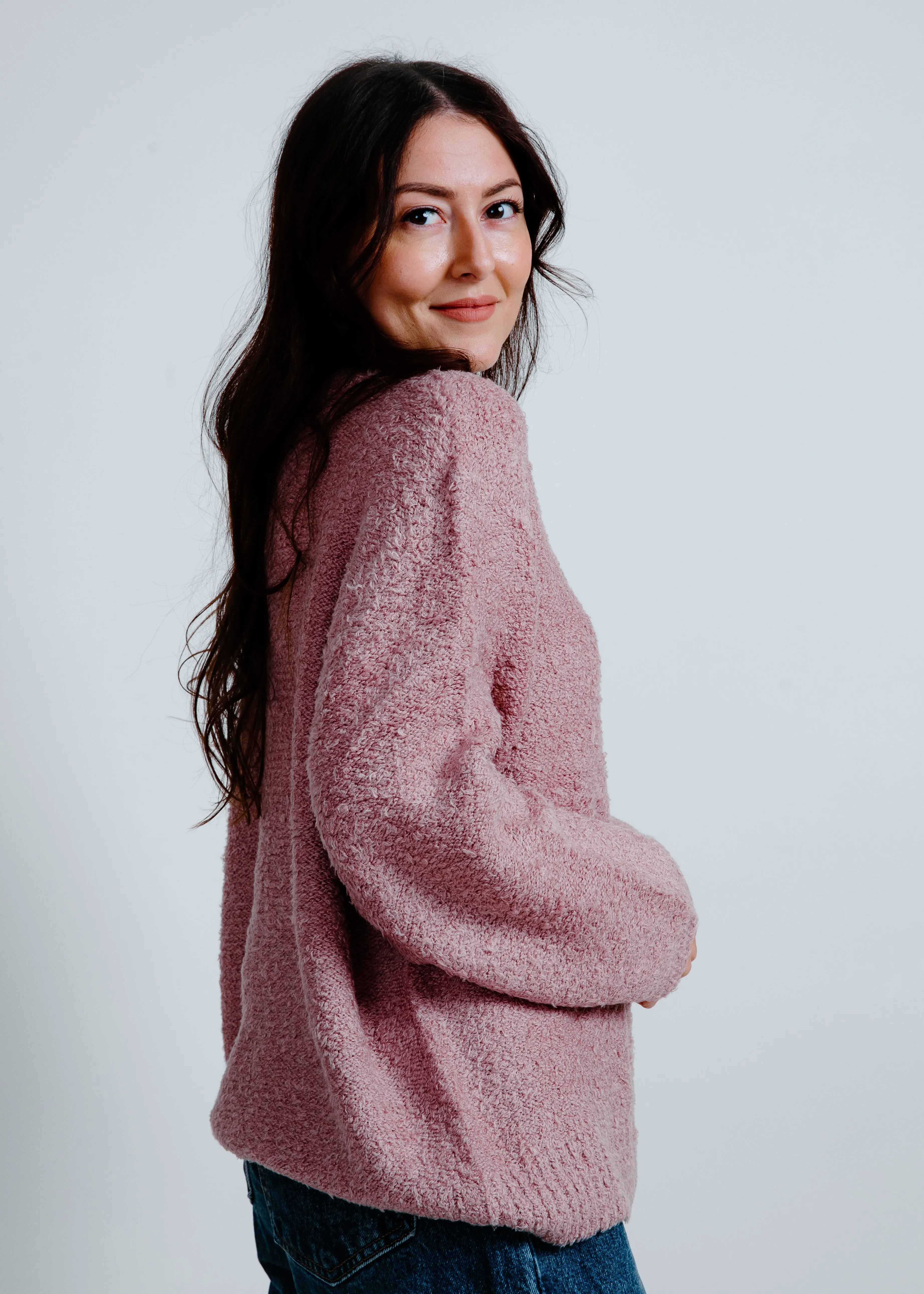 Alpine Cozy Crew Neck Sweater - Rose Wood