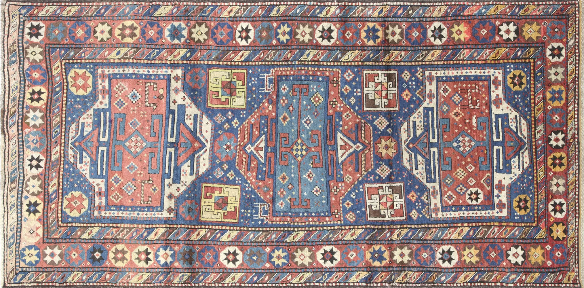 Antique Caucasian Karabagh Rug - 4'3" x 8'6"