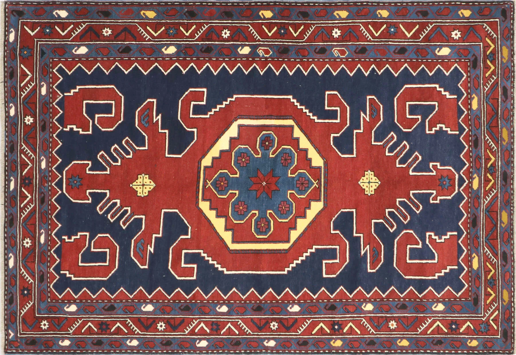 Antique Caucasian Karabagh Rug - 5' x 7'2"