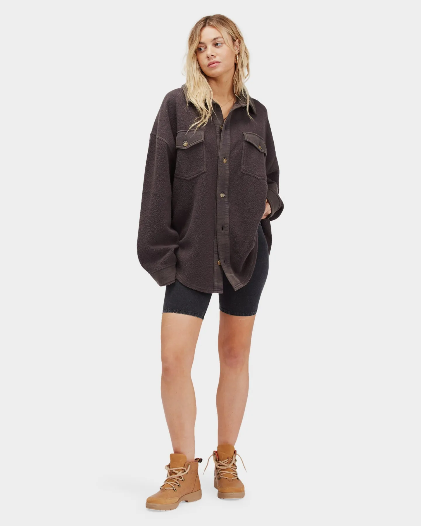 Any Time Shacket Fleece Top