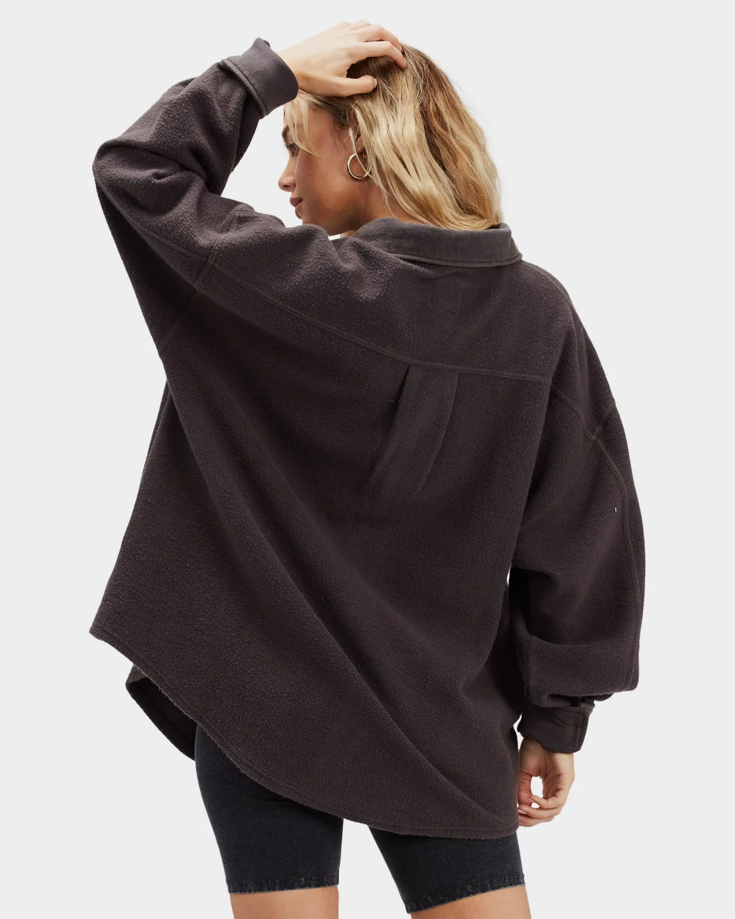 Any Time Shacket Fleece Top