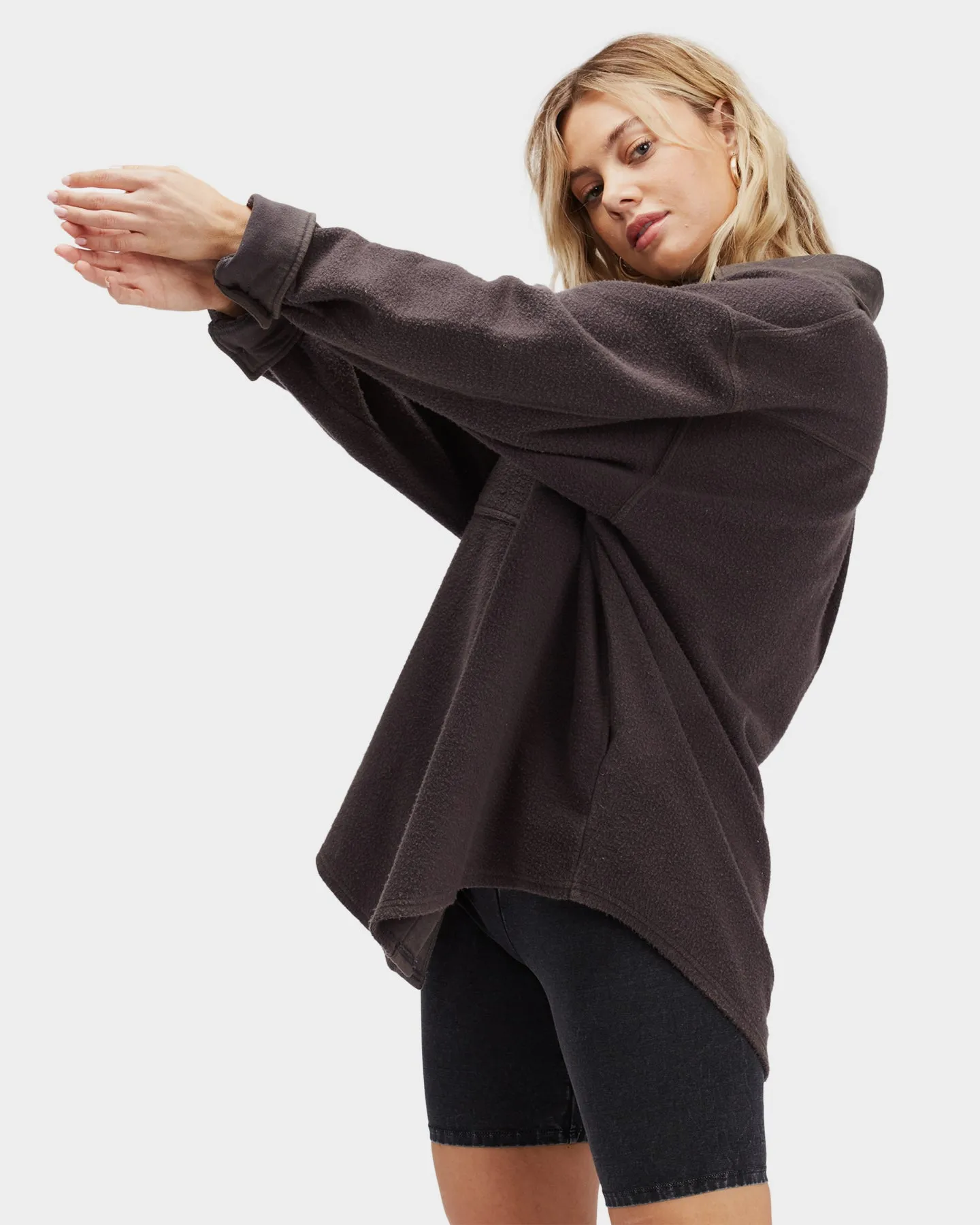 Any Time Shacket Fleece Top
