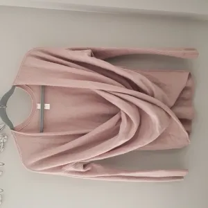 Athleta Finale Cashmere Wool Twist Front Sweater Womens Med Dusty Pink Yoga Cozy