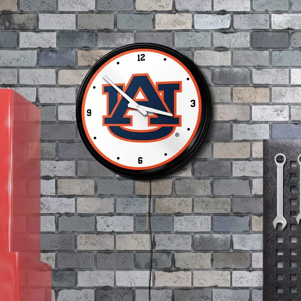Auburn Tigers:  Retro Lighted Wall Clock