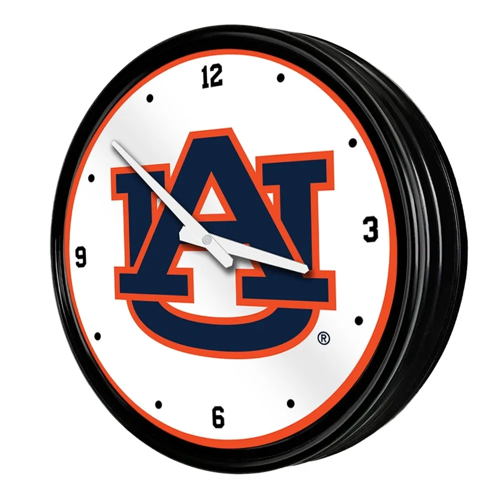 Auburn Tigers:  Retro Lighted Wall Clock