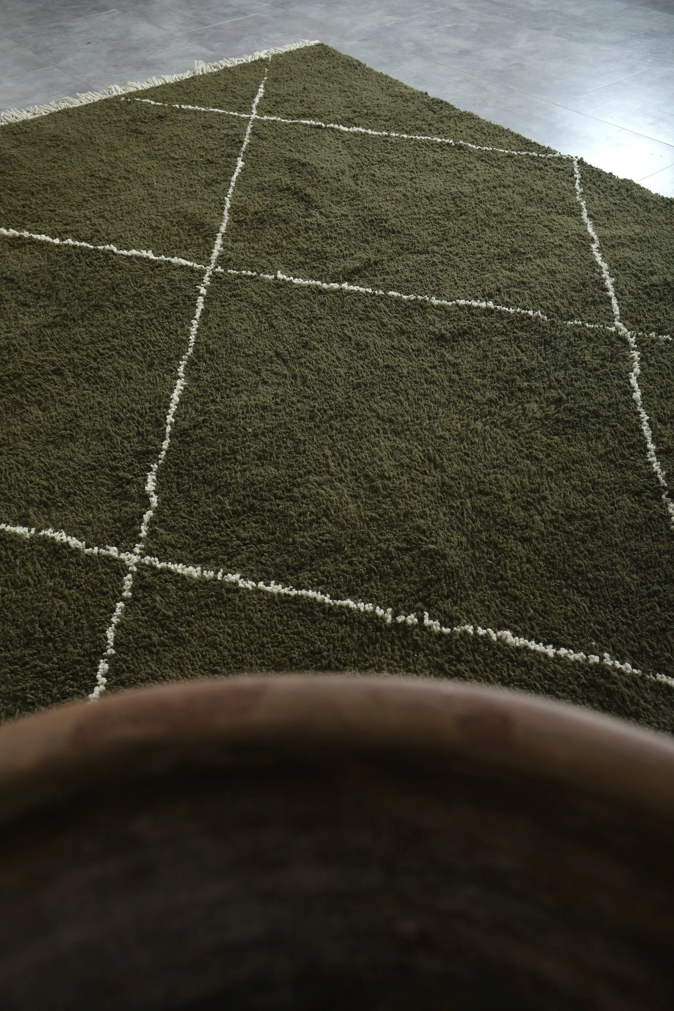 Authentic Beni ourain rug - Green Custom Rug - Wool rug