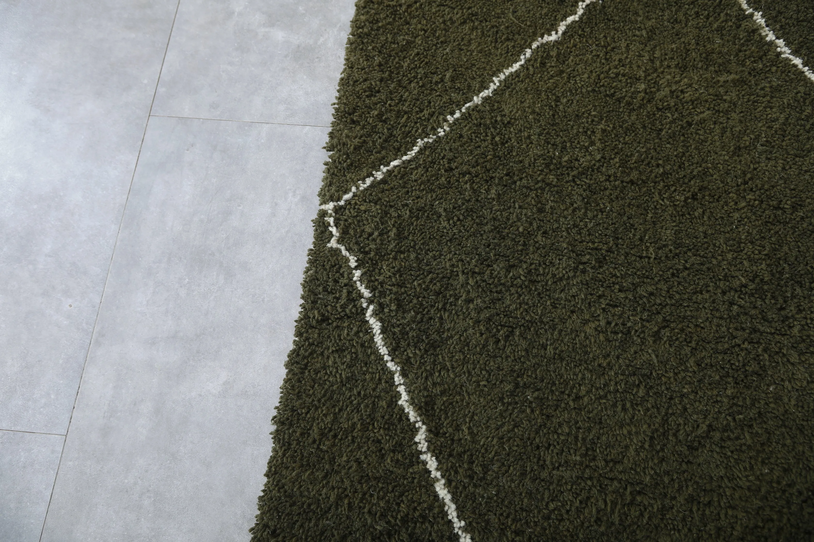 Authentic Beni ourain rug - Green Custom Rug - Wool rug