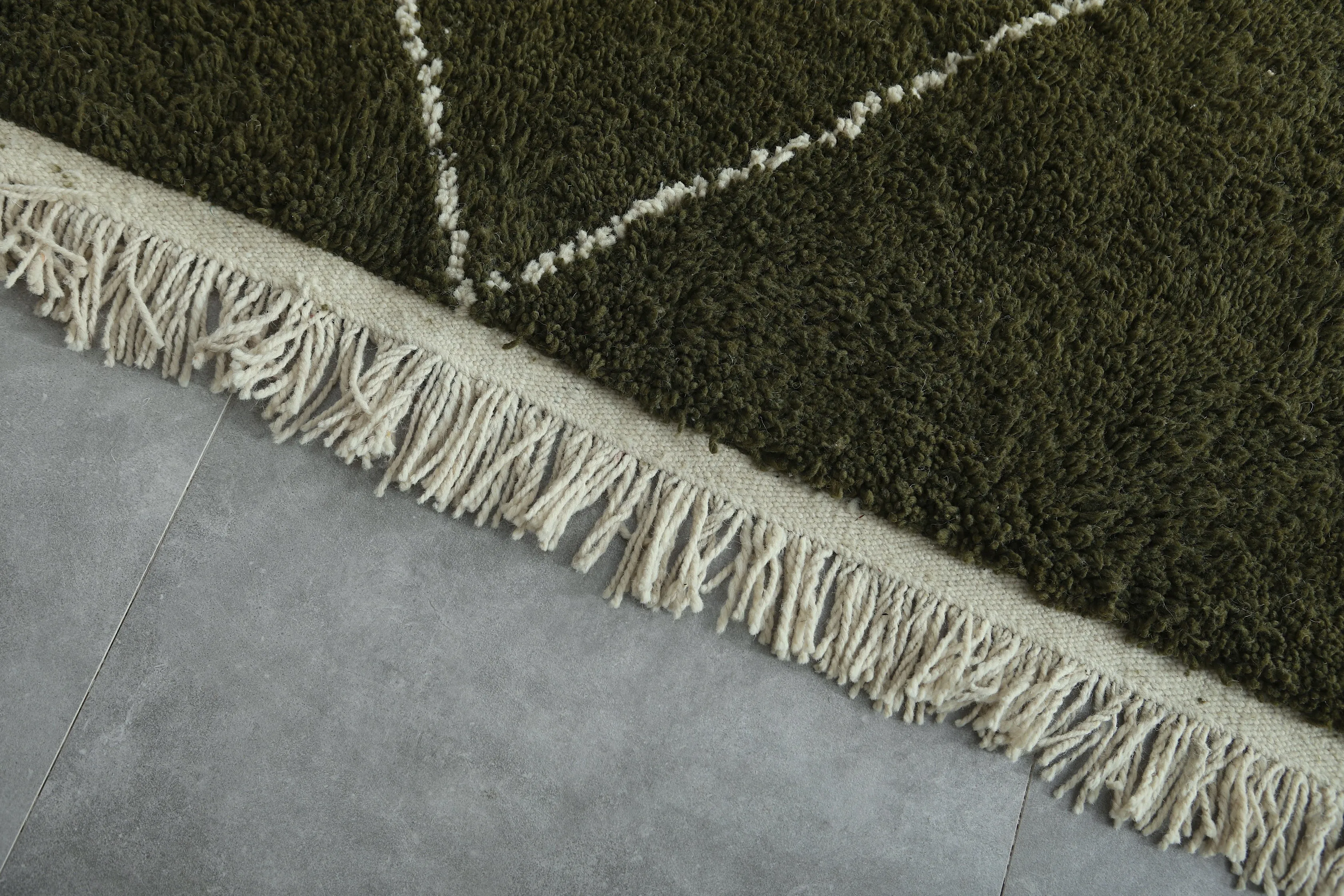 Authentic Beni ourain rug - Green Custom Rug - Wool rug
