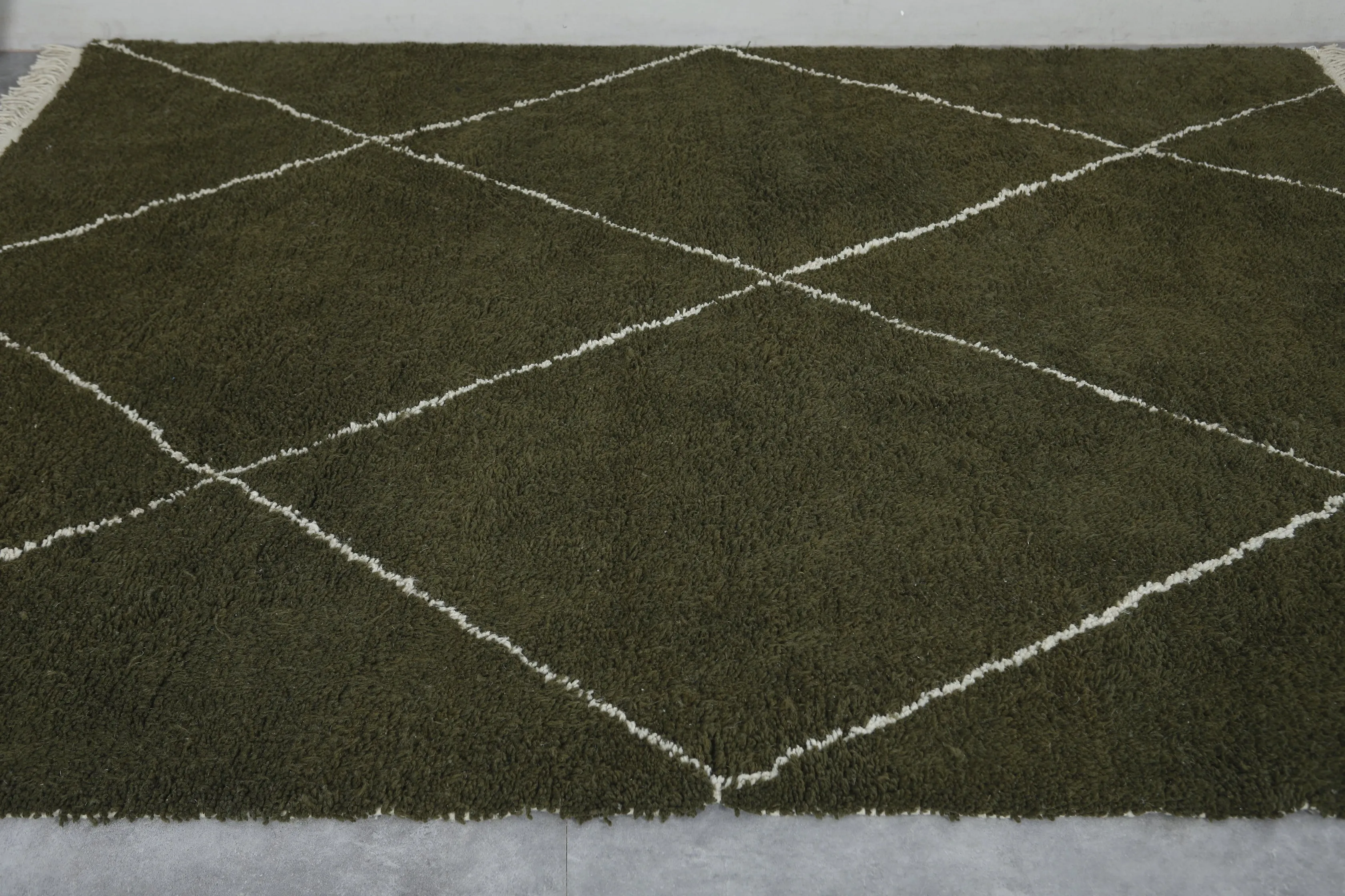 Authentic Beni ourain rug - Green Custom Rug - Wool rug