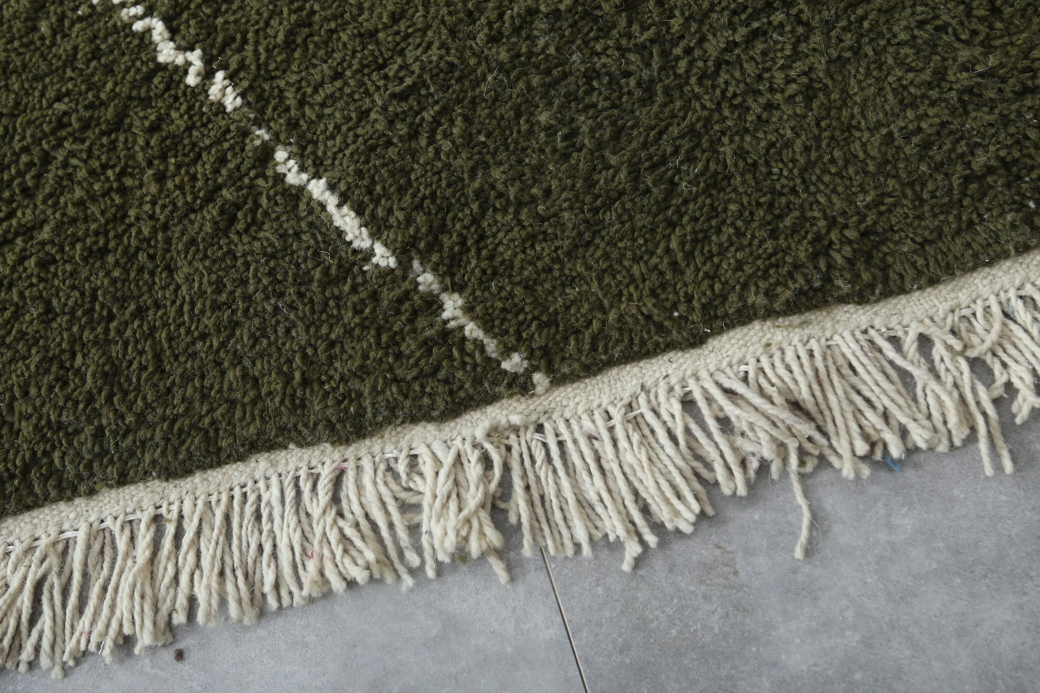 Authentic Beni ourain rug - Green Custom Rug - Wool rug