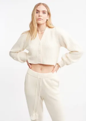 Avignon Cropped Cardigan (Cream)