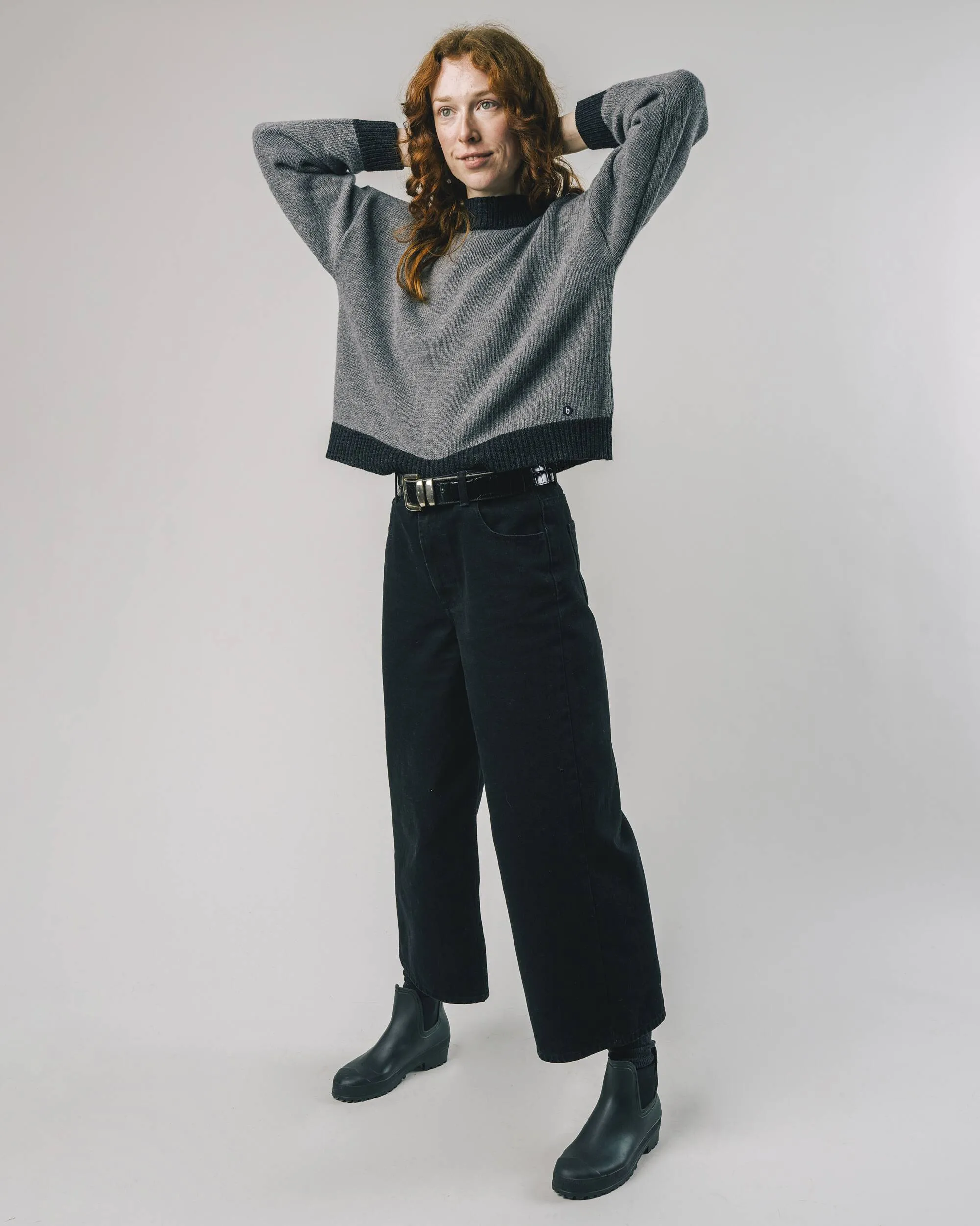 Back Buttons Sweater Grey