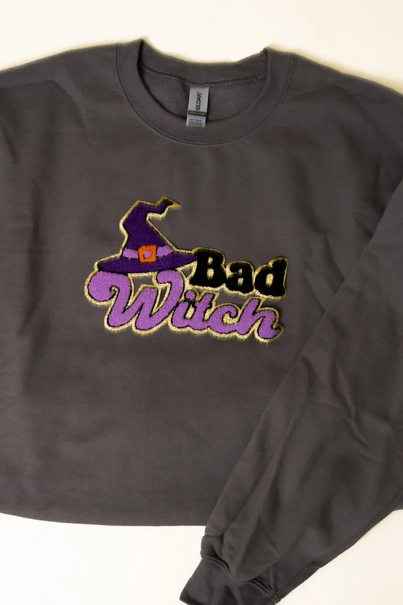 Bad Witch Large Chenille Patch Unisex NuBlend Crew Sweatshirt