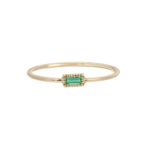 Baguette Emerald Moon Drop Ring