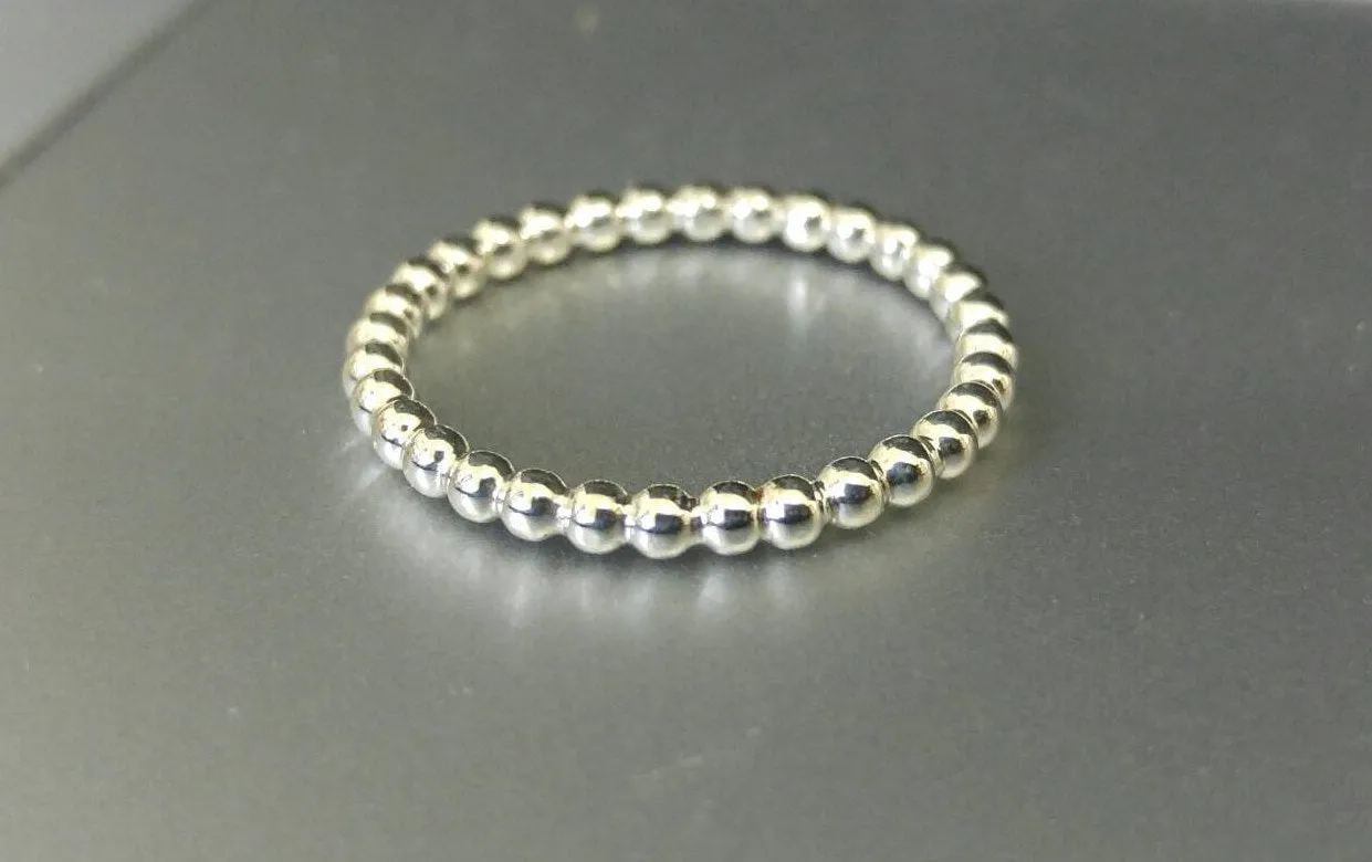 Ball White Gold Wedding Band Ring