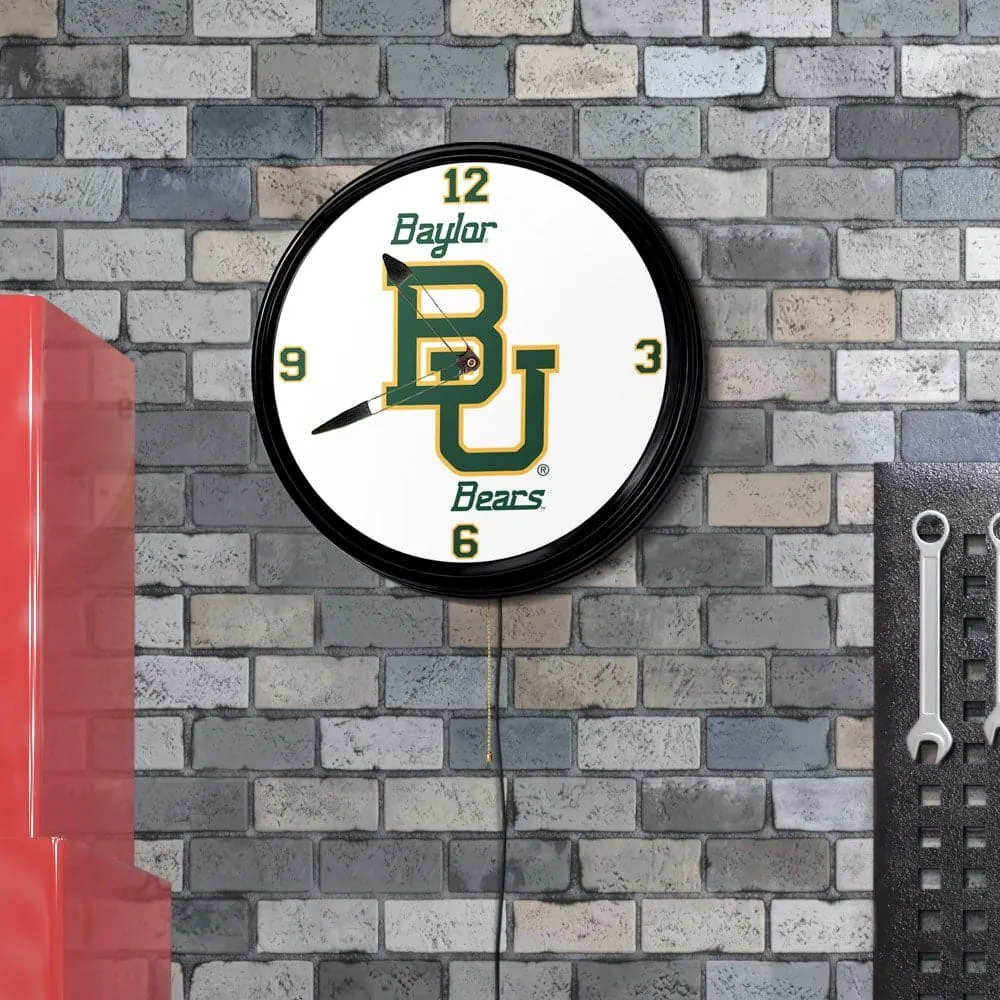 Baylor Bears: Retro Lighted Wall Clock
