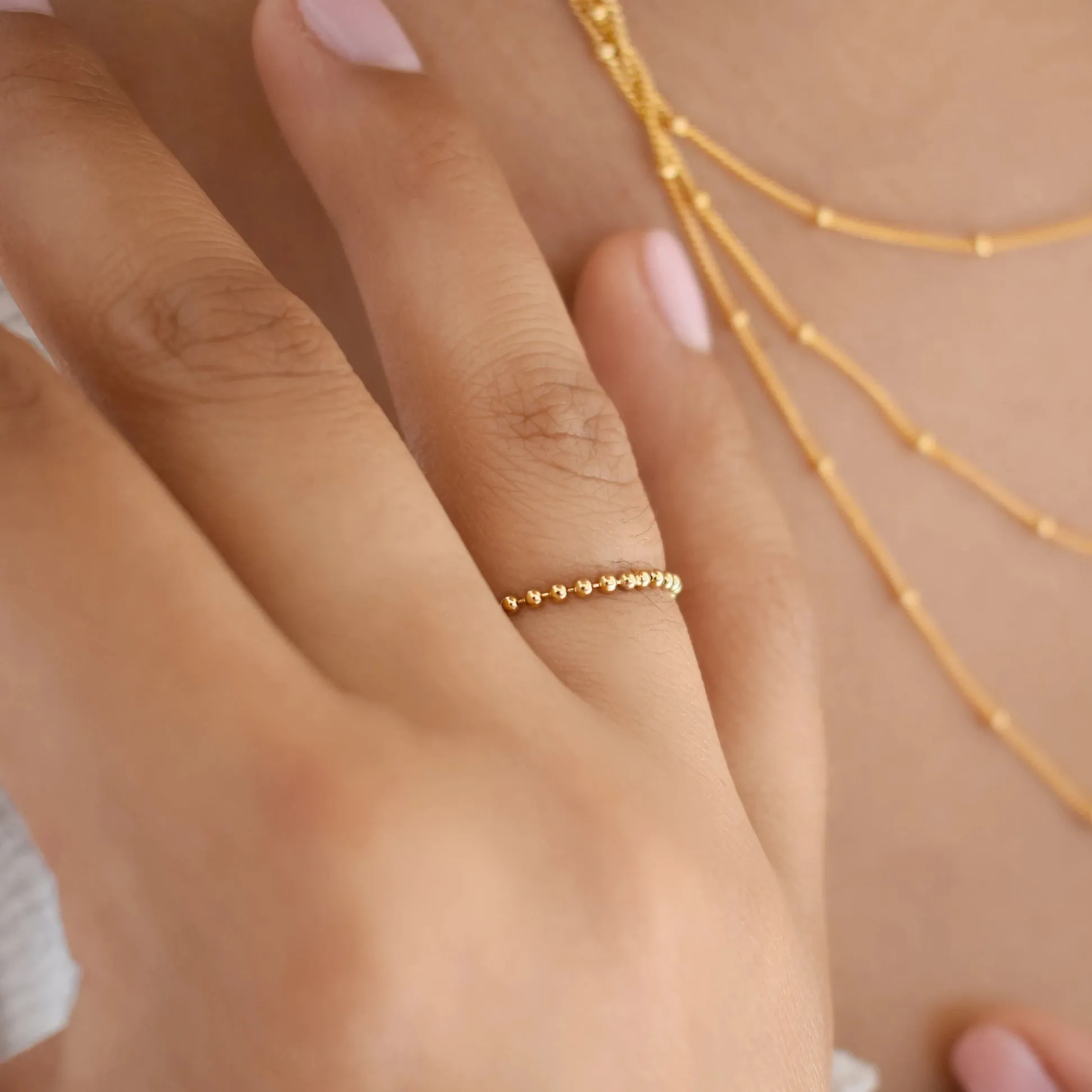 Beaded Chain Ring