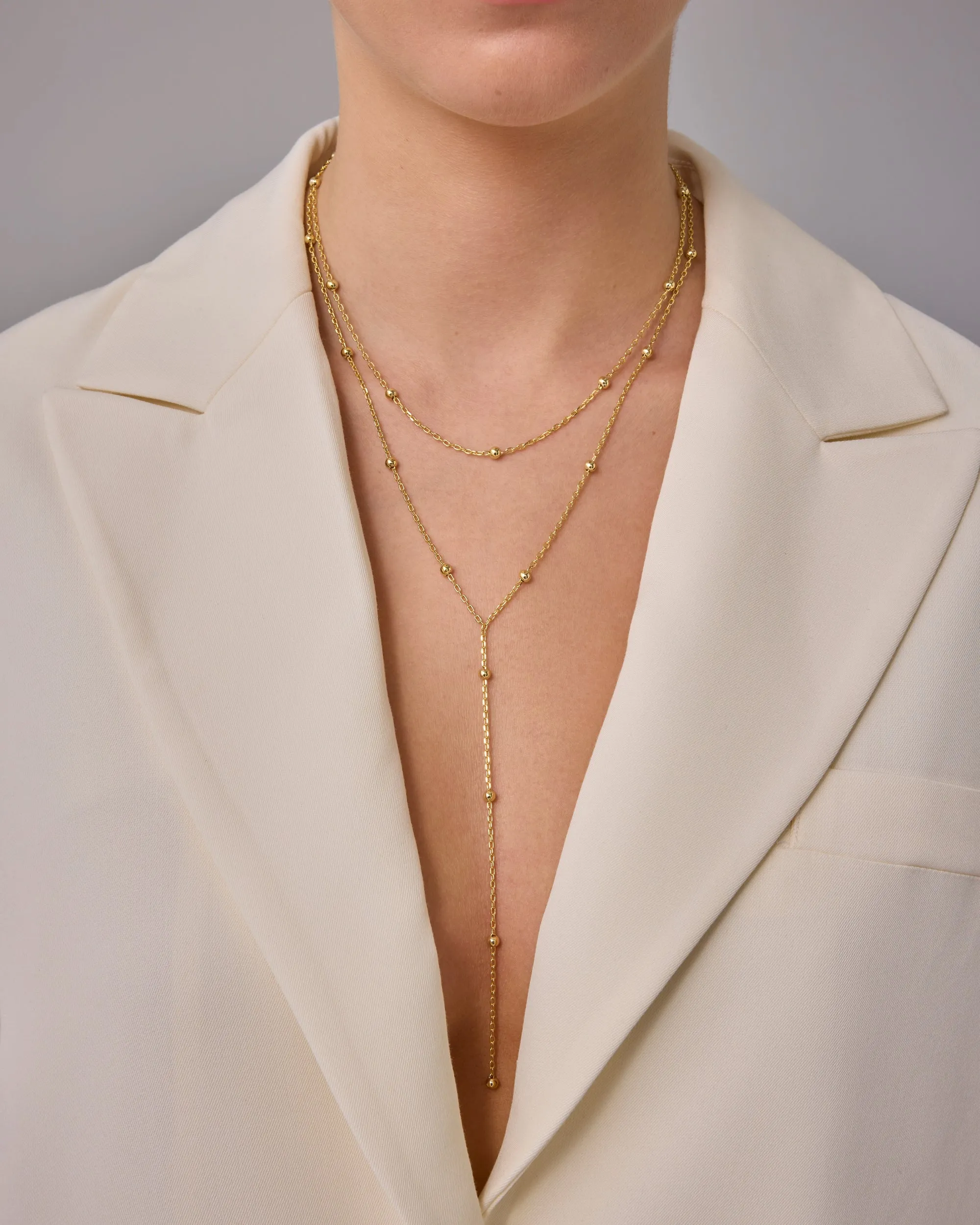 Beaded Tassel Lariat Necklace