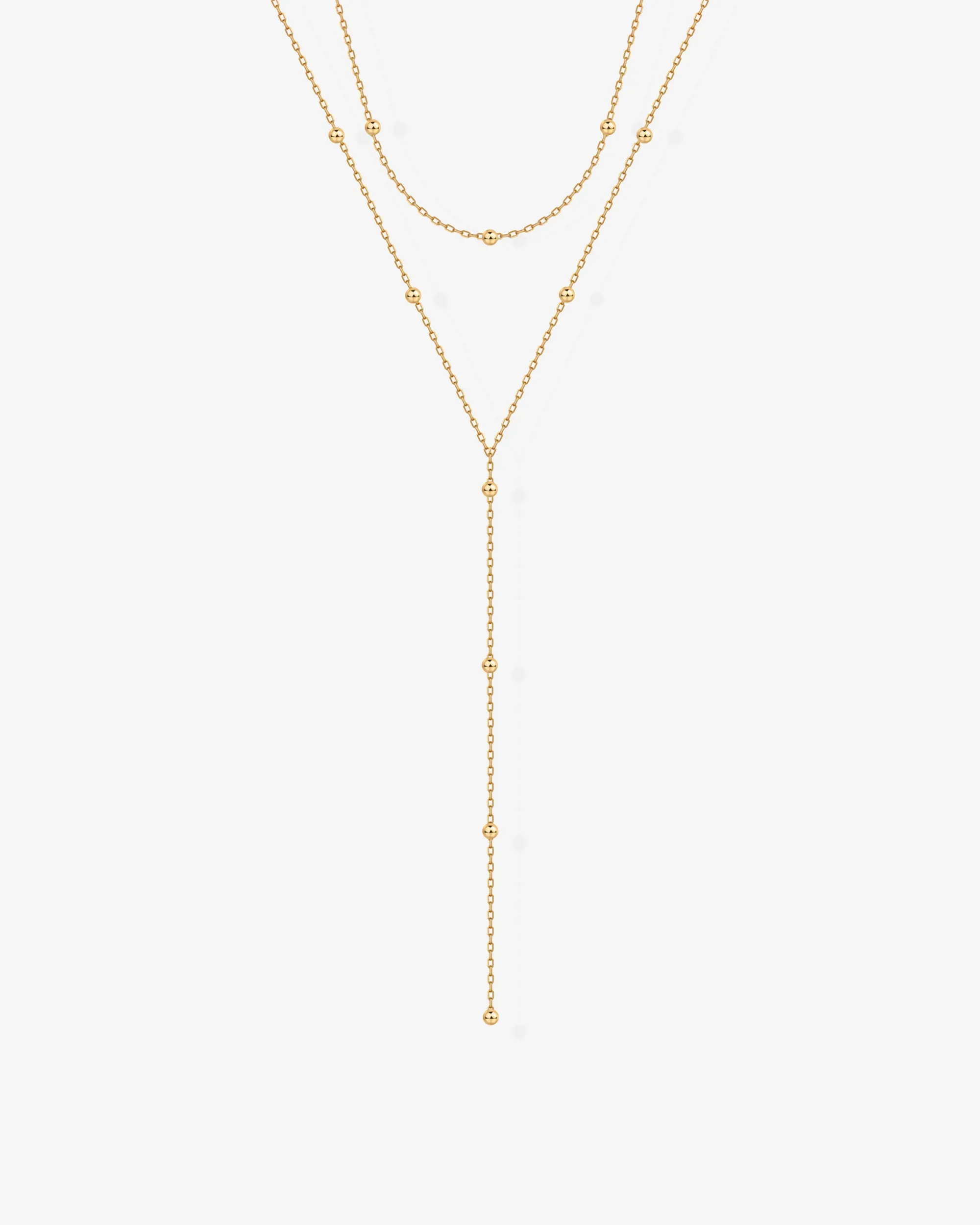 Beaded Tassel Lariat Necklace