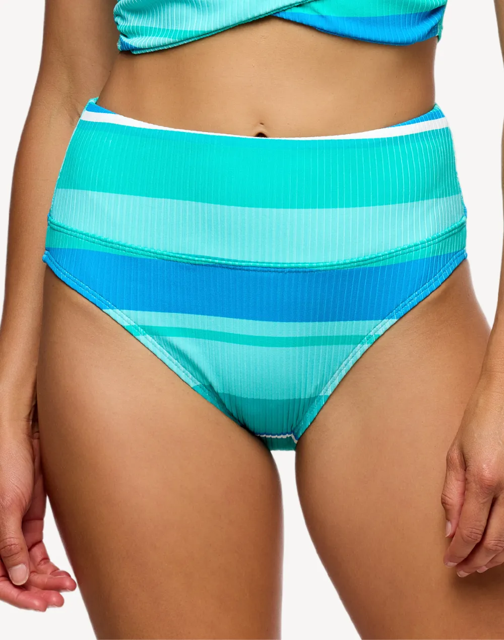 Bermuda Stripe Harmony High Waist Bikini Bottom