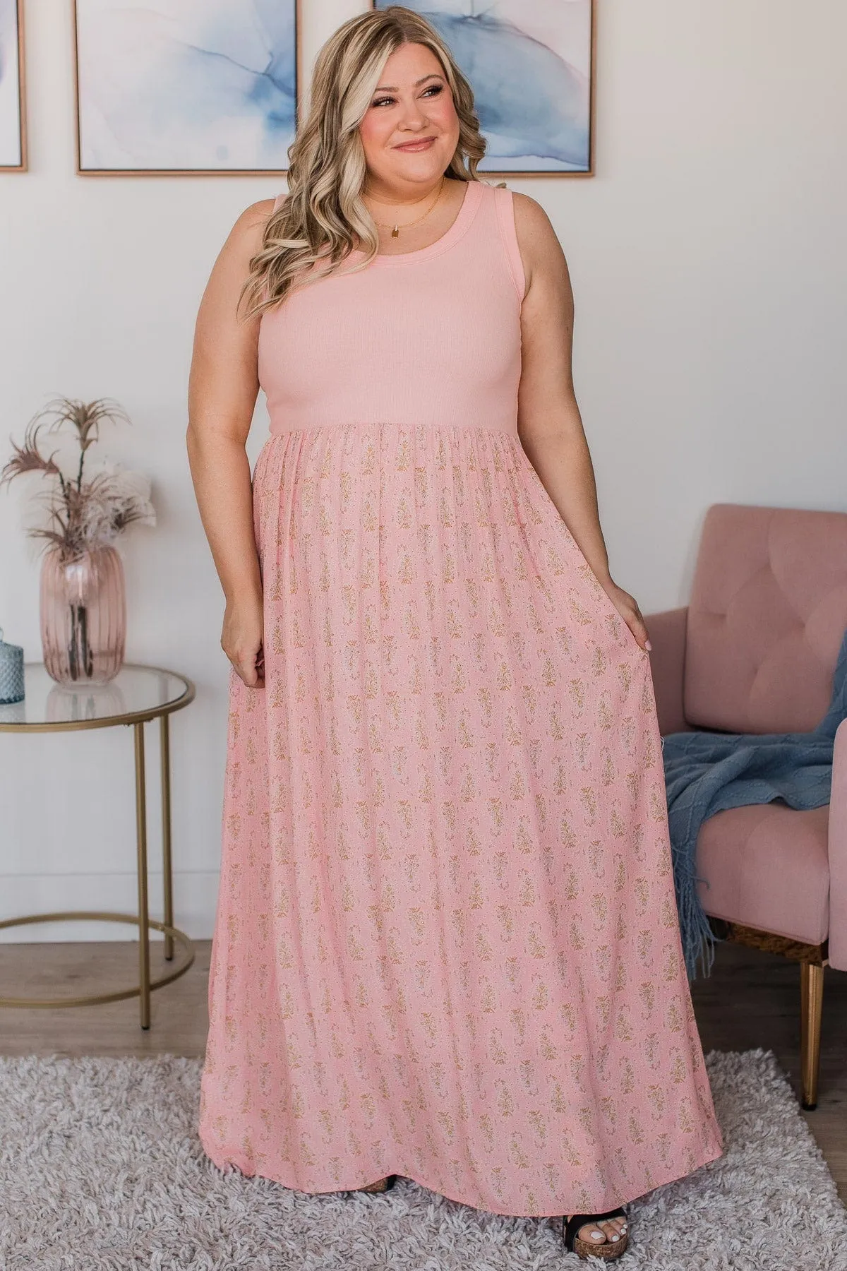 Best Days Ahead Floral Maxi Dress- Pink