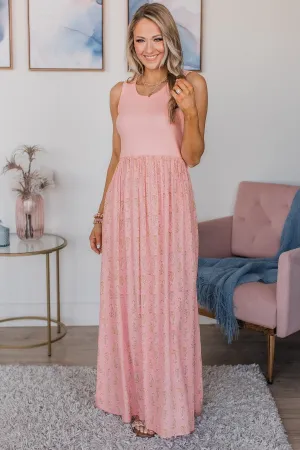 Best Days Ahead Floral Maxi Dress- Pink