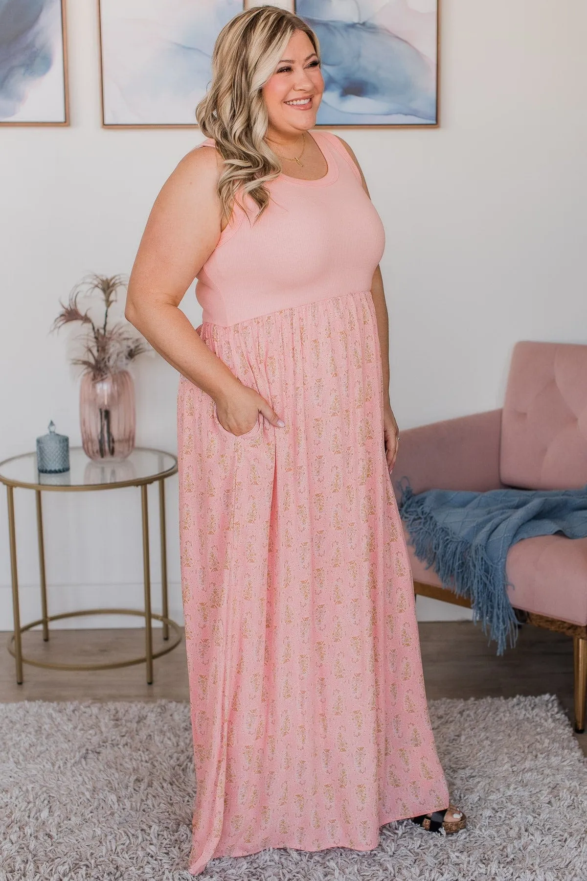 Best Days Ahead Floral Maxi Dress- Pink