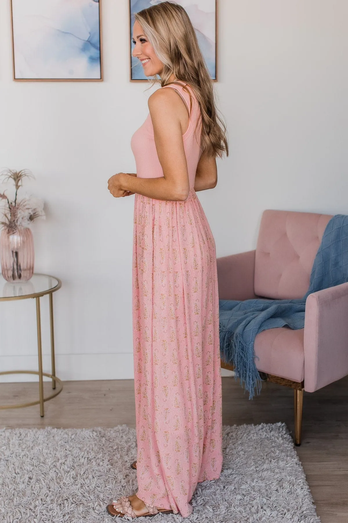 Best Days Ahead Floral Maxi Dress- Pink