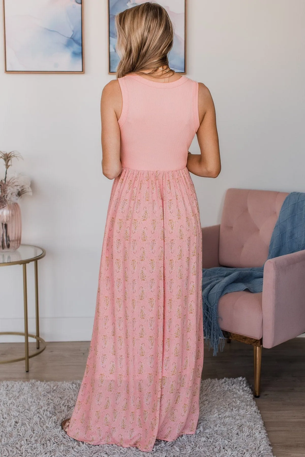 Best Days Ahead Floral Maxi Dress- Pink