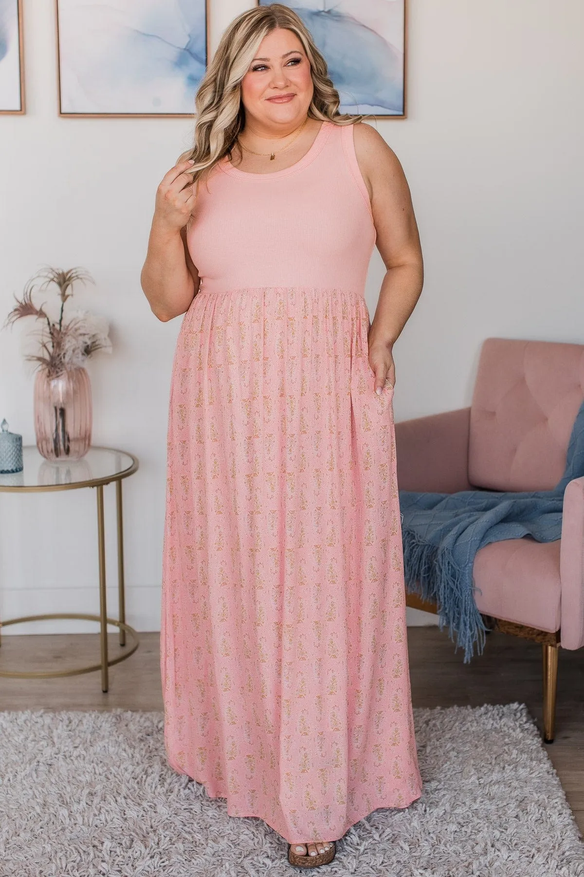 Best Days Ahead Floral Maxi Dress- Pink