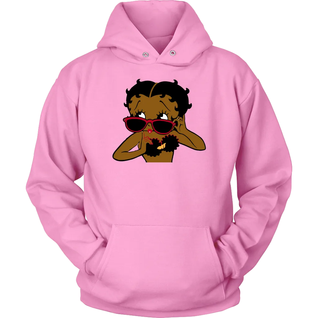 Betty Boop with Glasses Hoodie| Betty Boop Afro Girl | Betty Boop Merchandise