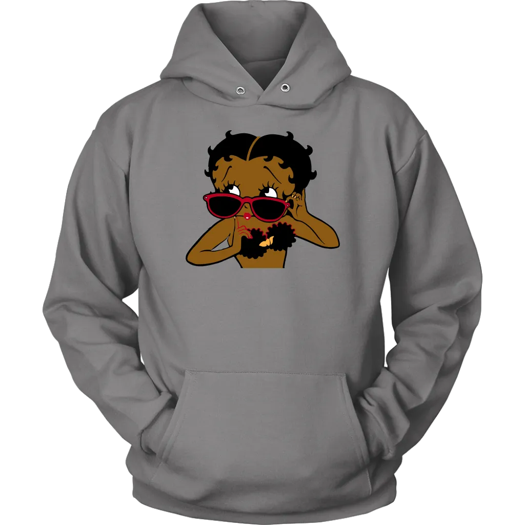 Betty Boop with Glasses Hoodie| Betty Boop Afro Girl | Betty Boop Merchandise