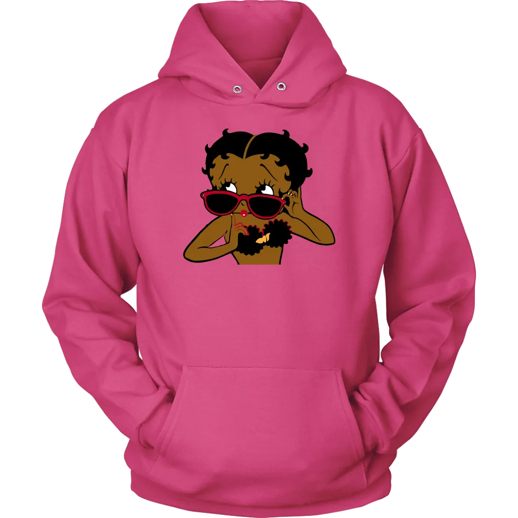 Betty Boop with Glasses Hoodie| Betty Boop Afro Girl | Betty Boop Merchandise