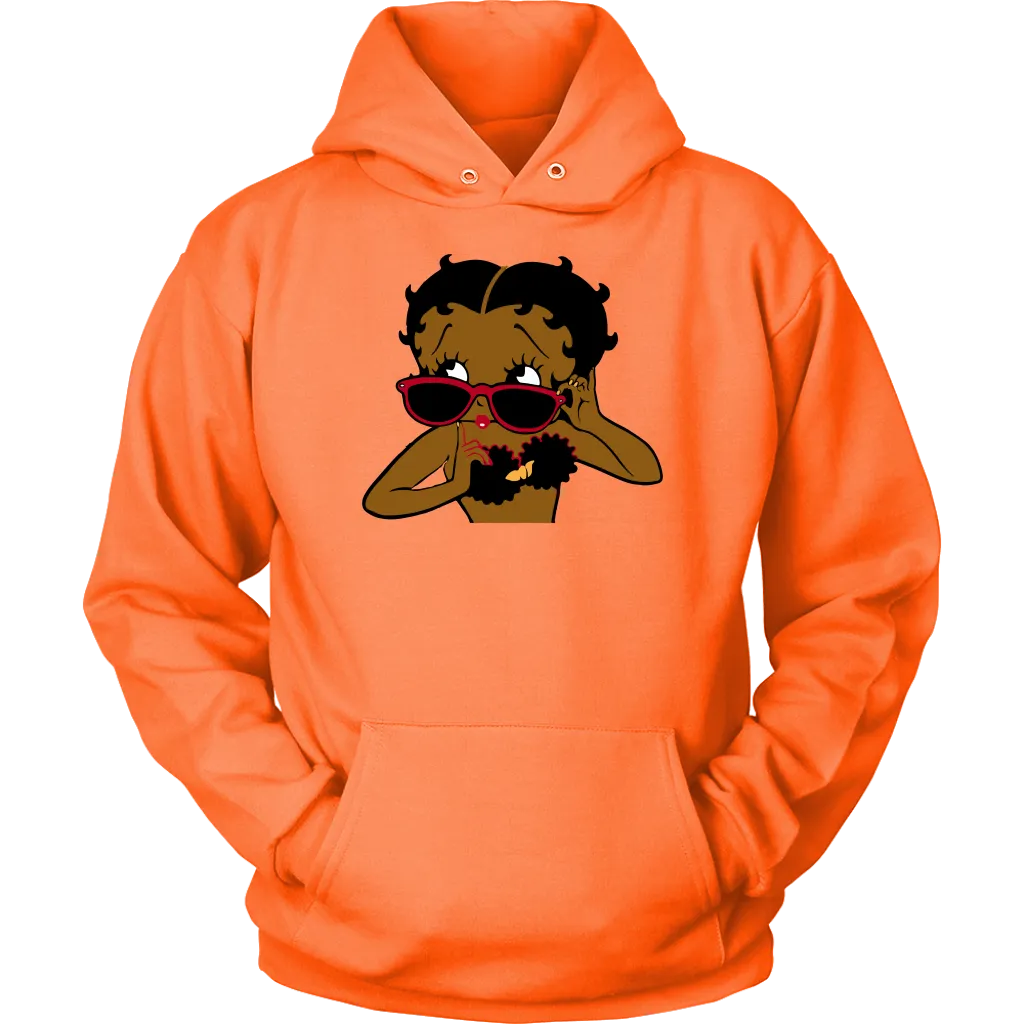 Betty Boop with Glasses Hoodie| Betty Boop Afro Girl | Betty Boop Merchandise