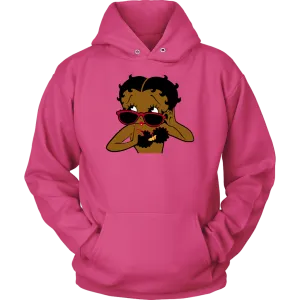 Betty Boop with Glasses Hoodie| Betty Boop Afro Girl | Betty Boop Merchandise