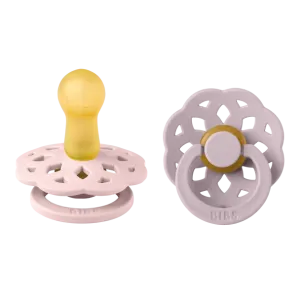 BIBS Pacifier Boheme Latex 2 Pack - Blossom / Dusky Lilac