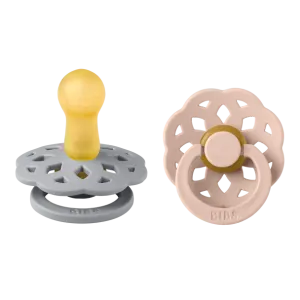 BIBS Pacifier Boheme Latex 2 Pack - Cloud / Blush