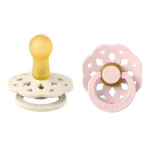 BIBS Pacifier Boheme Latex 2 Pack - Ivory / Blossom
