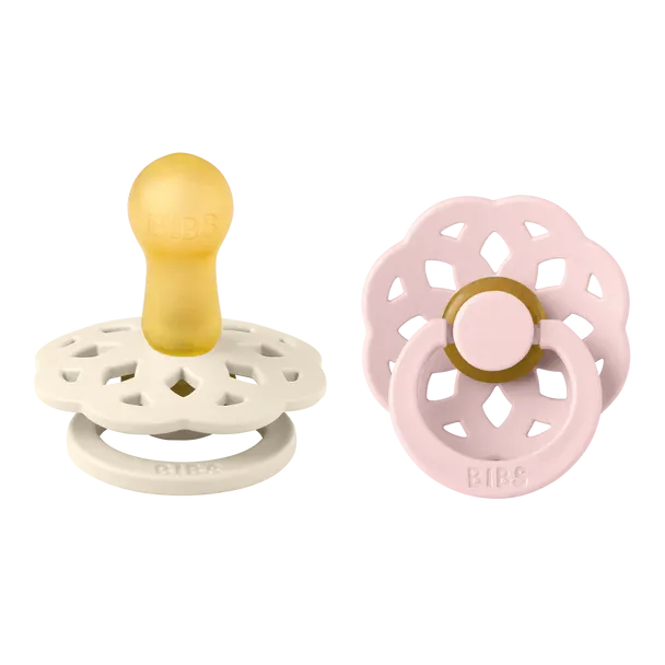 BIBS Pacifier Boheme Latex 2 Pack - Ivory / Blossom